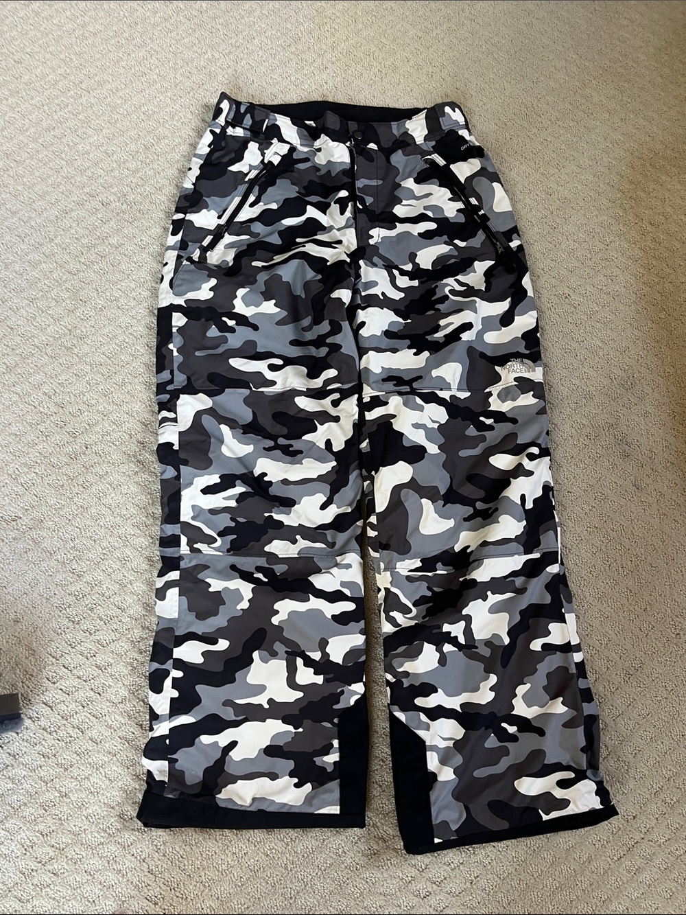 The North Face Kids Black & Gray Camo ski pants